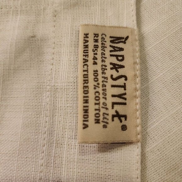 NAPA STYLE Cotton Napkins Set Of 11 Ivory Beige square 17.5 x 17.5" - Picture 2 of 3